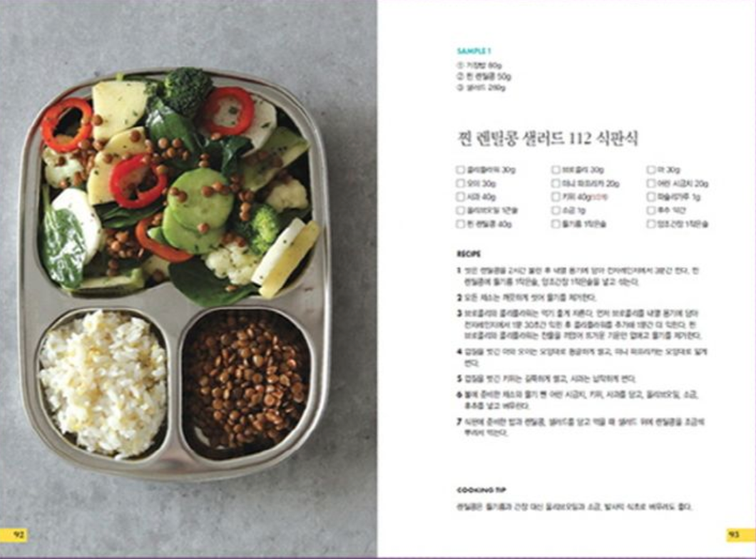 Salad plate type Korean Books, Diet Cooking, Meal Tray, Salad - THE OWNER'S SALAD MANUAL AND DIET GUIDE
