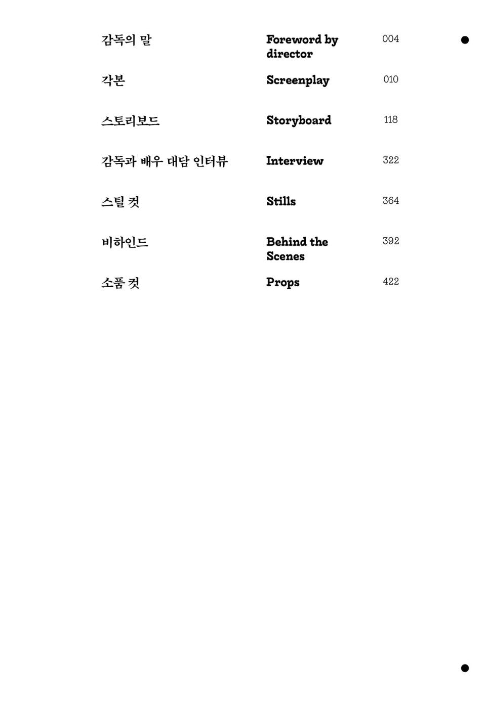 Bleak Night Korean Movie Scenario Script Book Details