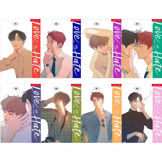 Love or Hate Vol 1~8 Whole Set Korean Webtoon Book Comics Manga Manhwa BL